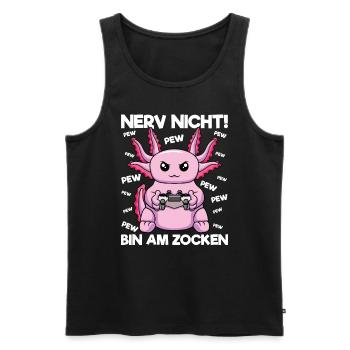 Nerve not am at gaming Gaming Axolotl - Men's Premium Organic Tank Top - black - Front - Michal (187cm)