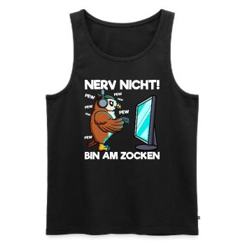Nerve not am at gaming gaming owl - Men's Premium Organic Tank Top - black - Front - AI Model Male 178 light (178cm)