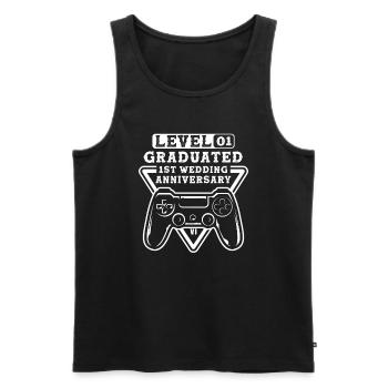 Level 1 Graduated 1st Wedding Anniversary Marriage - Männer Premium Bio Tank Top - Schwarz - Vorne - AI Model Male 178 light (178cm)