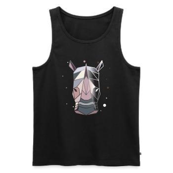Rhino Polygon Art Animal Géométrie - Débardeur bio Premium Homme - noir - Devant - Michal (187cm)