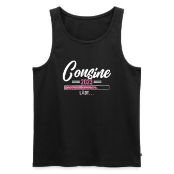 Cousine 2023 lädt - Männer Premium Bio Tank Top - Schwarz - Vorne - AI Model Male 178 light (178cm)