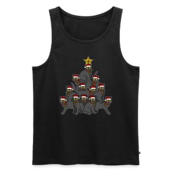 Cats Christmas Tree - Men's Premium Organic Tank Top - black - Front - AI Model Male 178 light (178cm)