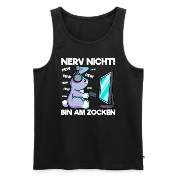 Nerve not am gambling gaming bunny - Men's Premium Organic Tank Top - black - Front - Michal (187cm)