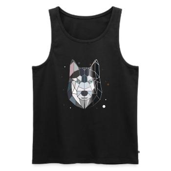 Husky Polygon - Men's Premium Organic Tank Top - black - Front - AI Model Male 178 light (178cm)
