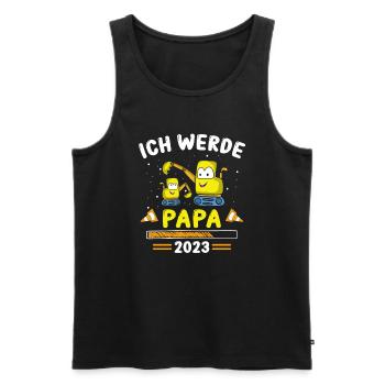 Papa 2023 Loading - Männer Premium Bio Tank Top - Schwarz - Vorne - Michal (187cm)