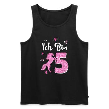 Birthday Girl 5 Years Horse Princess - Men's Premium Organic Tank Top - black - Front - Michal (187cm)