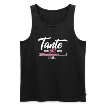 Tante 2023 lädt - Männer Premium Bio Tank Top - Schwarz - Vorne - Michal (187cm)