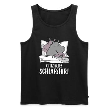 Chemise de couchage officielle Hippo Pyjamas - Débardeur bio Premium Homme - noir - Devant - Michal (187cm)