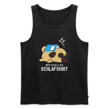 Chemise de couchage officielle Pyjamas Pug Dog Book - Débardeur bio Premium Homme - noir - Devant - AI Model Male 178 light (178cm)