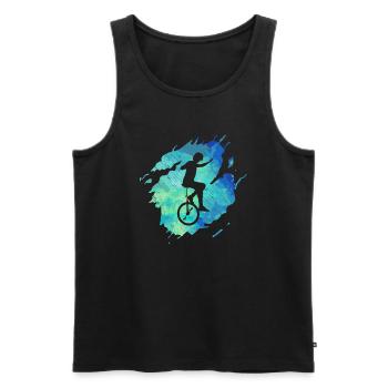 Unicycle - Men's Premium Organic Tank Top - black - Front - Michal (187cm)