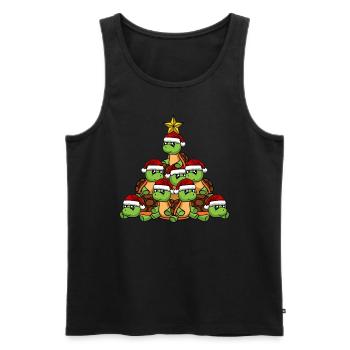 Turtle Christmas Tree - Men's Premium Organic Tank Top - black - Front - AI Model Male 178 light (178cm)