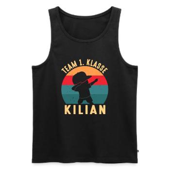 Einschulung Team 1. Klasse Kilian Schulstart - Männer Premium Bio Tank Top - Schwarz - Vorne - Michal (187cm)
