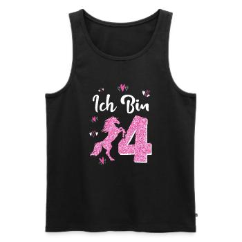 Geburtstag Mädchen 4 Jahre Pferd Prinzessin - Männer Premium Bio Tank Top - Schwarz - Vorne - AI Model Male 178 light (178cm)