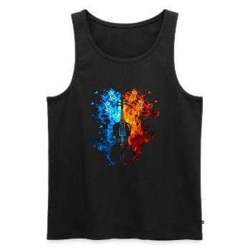 Fire Violin Flames Violin Player Violin - Men's Premium Organic Tank Top - black - Front - Michal (187cm)