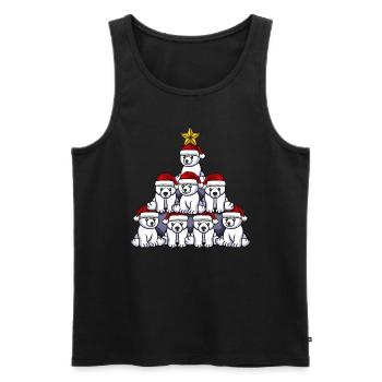 Arbre de Noël de l’ours polaire - Débardeur bio Premium Homme - noir - Devant - Michal (187cm)