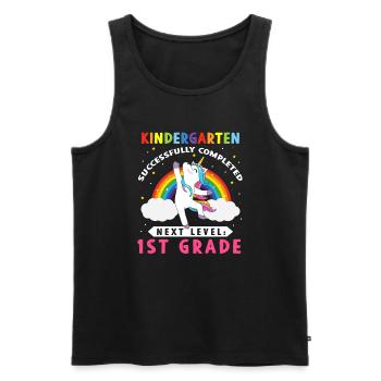 Licorne de maternelle terminée avec succès - Débardeur bio Premium Homme - noir - Devant - Michal (187cm)