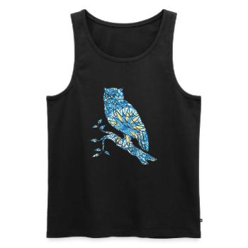 Mandala Owl Geometry Pattern - Men's Premium Organic Tank Top - black - Front - AI Model Male 178 light (178cm)