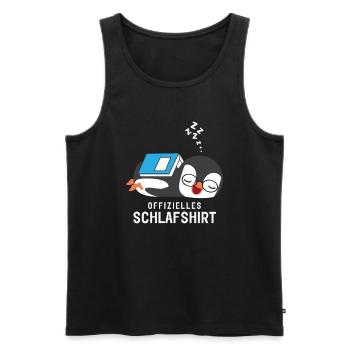 Offizielles Schlafshirt Pyjama Schlafanzug Pinguin - Männer Premium Bio Tank Top - Schwarz - Vorne - Michal (187cm)