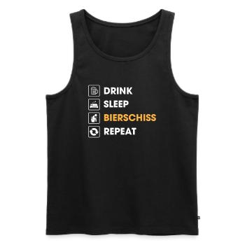 Eat Sleep Bierschiss Repeat Bier Biertrinker - Männer Premium Bio Tank Top - Schwarz - Vorne - Michal (187cm)
