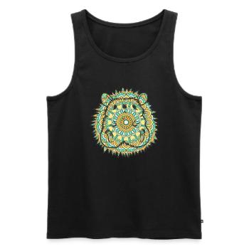 Mandala Hedgehog Geometric Pattern Art - Men's Premium Organic Tank Top - black - Front - Michal (187cm)