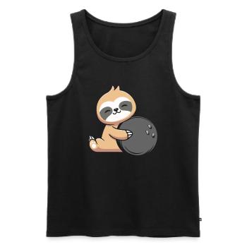 Faultier Bowling - Männer Premium Bio Tank Top - Schwarz - Vorne - AI Model Male 178 light (178cm)