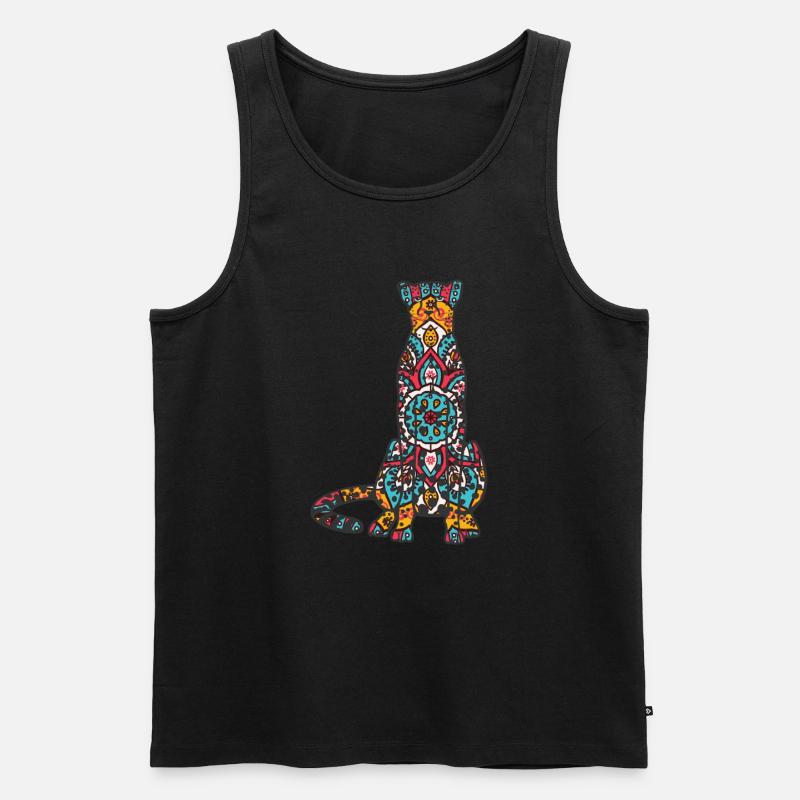 Mandala Gepard Geometrie Muster - Männer Premium Bio Tank Top - Schwarz
