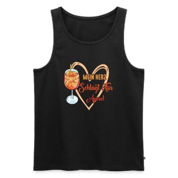 Mein Herz schlägt für Sommerspritzer - Männer Premium Bio Tank Top - Schwarz - Vorne - AI Model Male 178 light (178cm)
