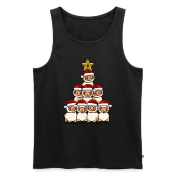 Arbre de Noël Lama - Débardeur bio Premium Homme - noir - Devant - Michal (187cm)