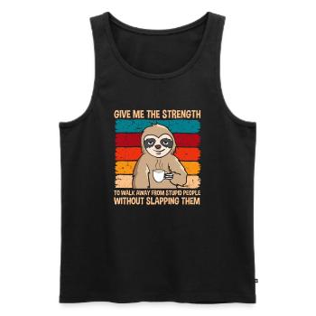 Donnez-moi la force de partir des gens stupides - Débardeur bio Premium Homme - noir - Devant - AI Model Male 178 light (178cm)