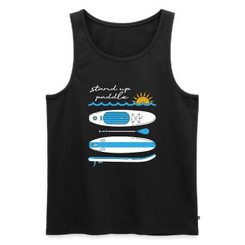 Stand Up Paddling - Männer Premium Bio Tank Top - Schwarz - Vorne - Michal (187cm)