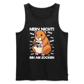 Nerv nicht bin am Zocken Gaming Hamster - Männer Premium Bio Tank Top - Schwarz - Vorne - Michal (187cm)