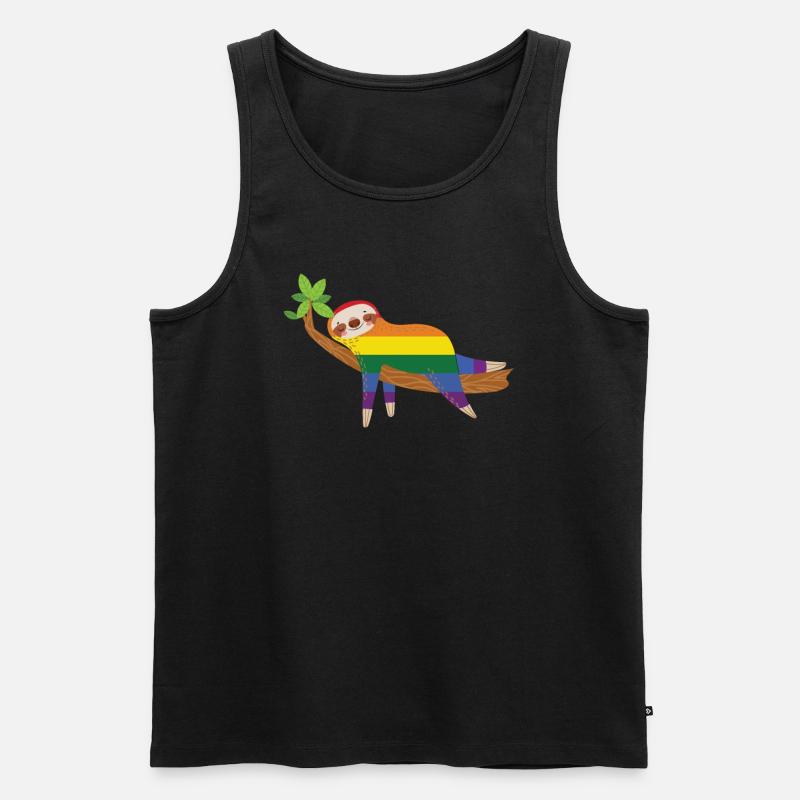 Faultier Pride - Männer Premium Bio Tank Top - Schwarz
