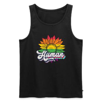 Human Sunflower Rainbow Equality LGBTQ - Débardeur bio Premium Homme - noir - Devant - Michal (187cm)