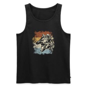 Vintage Hyena - Men's Premium Organic Tank Top - black - Front - AI Model Male 178 light (178cm)