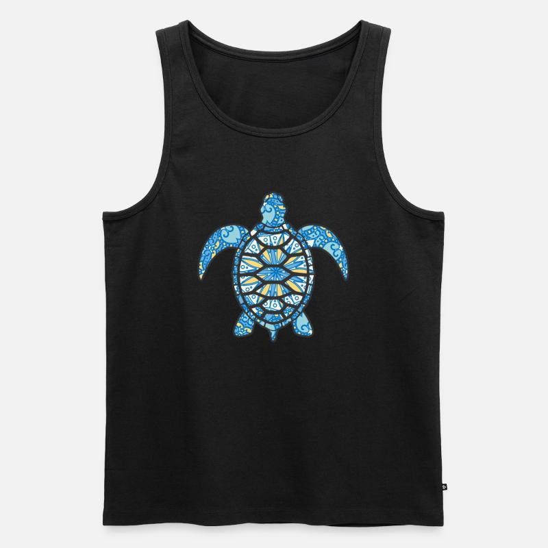 Mandala Turtle Geometry - Men's Premium Organic Tank Top - black