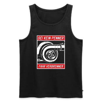 Sei kein Penner fahr Verbrenner - Männer Premium Bio Tank Top - Schwarz - Vorne - AI Model Male 178 light (178cm)