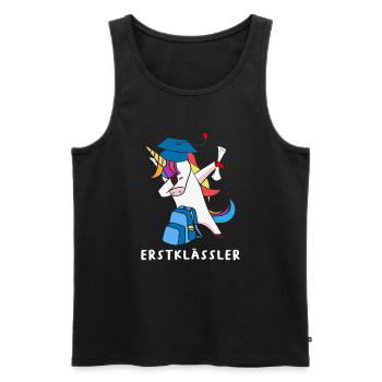 Dabbing Einhorn Erstklässler - Männer Premium Bio Tank Top - Schwarz - Vorne - Michal (187cm)