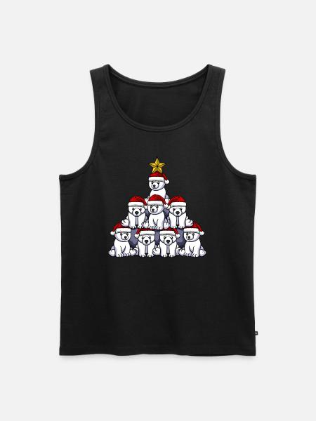 Polar Bear Christmas Tree - Men's Premium Organic Tank Top - black