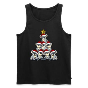 Arbre de Noël Koala - Débardeur bio Premium Homme - noir - Devant - AI Model Male 178 light (178cm)