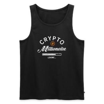 Crypto Millionaire Loading Blockchain Bitcoin - Men's Premium Organic Tank Top - black - Front - AI Model Male 178 light (178cm)