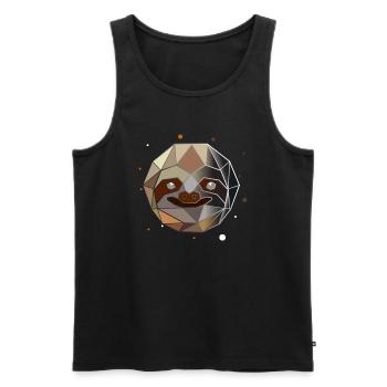 Faultier Polygon - Männer Premium Bio Tank Top - Schwarz - Vorne - Michal (187cm)