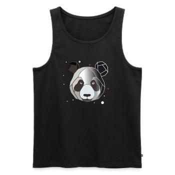 Polygone panda - Débardeur bio Premium Homme - noir - Devant - Michal (187cm)