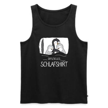 Offizielles Schlafshirt Pinguin - Männer Premium Bio Tank Top - Schwarz - Vorne - Michal (187cm)