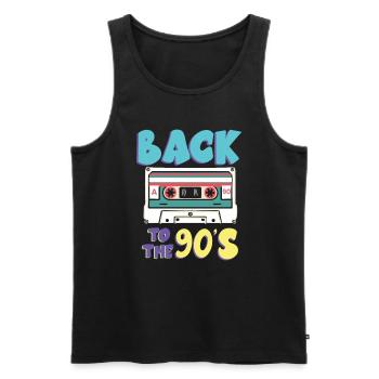 Retour aux années 90 Musique cassette - Débardeur bio Premium Homme - noir - Devant - Michal (187cm)
