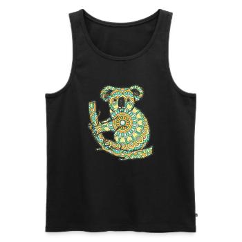 Mandala Koala Geometry Pattern - Men's Premium Organic Tank Top - black - Front - AI Model Male 178 light (178cm)