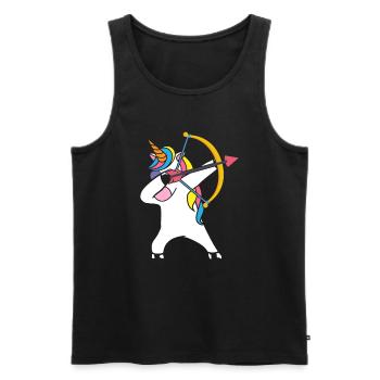Dabbing Einhorn Bogenschießen - Männer Premium Bio Tank Top - Schwarz - Vorne - AI Model Male 178 light (178cm)