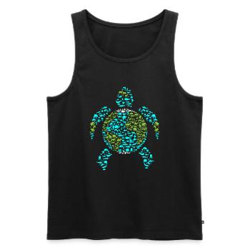 Earth Day Everyday Turtle - Men's Premium Organic Tank Top - black - Front - Michal (187cm)