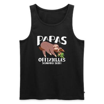 Papas Schlafshirt - Männer Premium Bio Tank Top - Schwarz - Vorne - Michal (187cm)