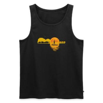 Mond Gitarre See Schatten SUP Stand Up Paddle - Männer Premium Bio Tank Top - Schwarz - Vorne - Michal (187cm)