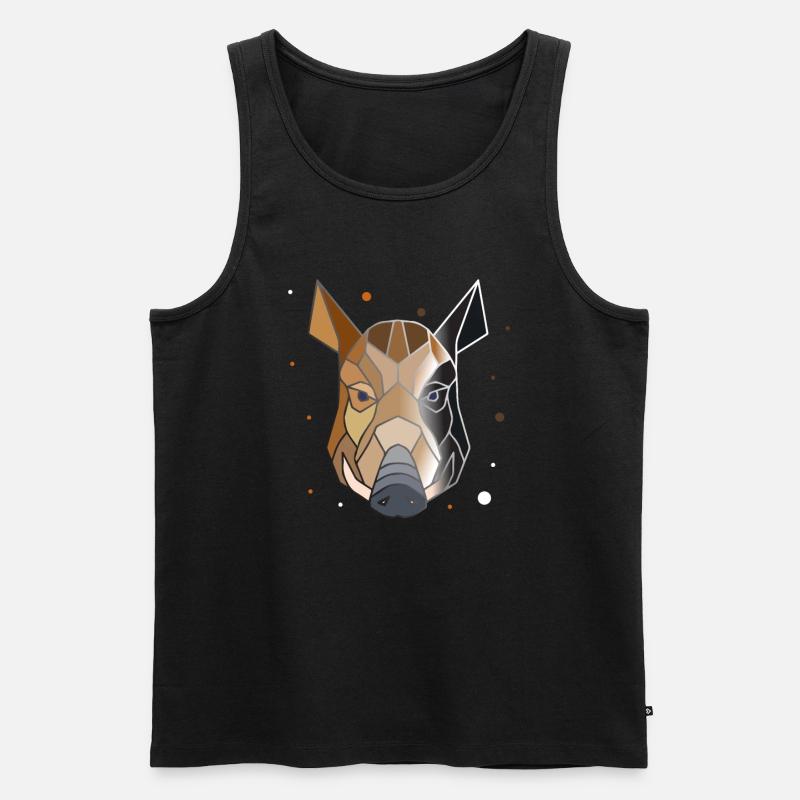 Wildschwein Polygon - Männer Premium Bio Tank Top - Schwarz